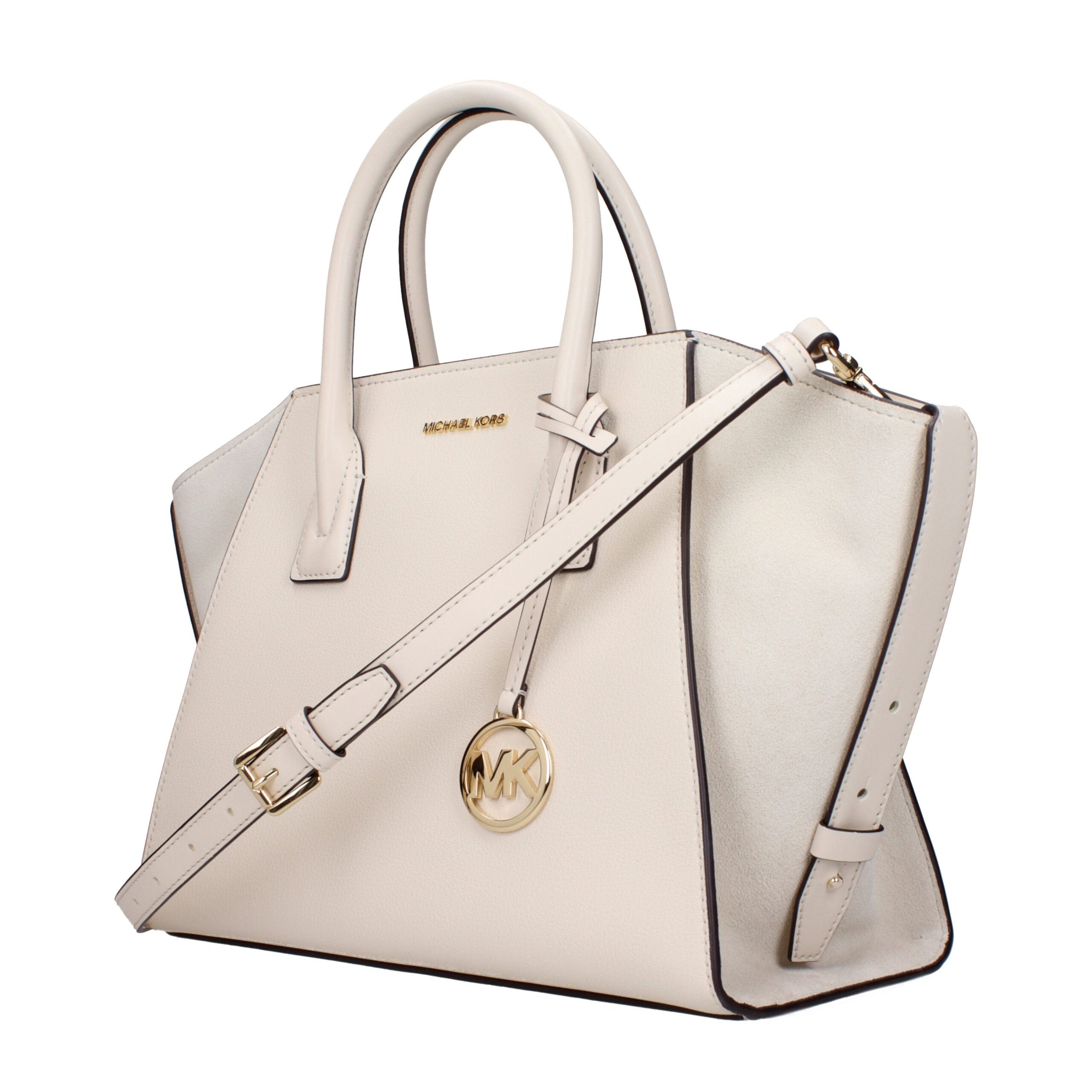 Beige Leder Handtasche