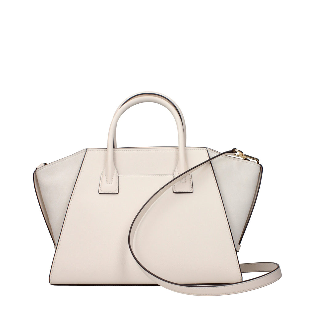 Beige Leder Handtasche