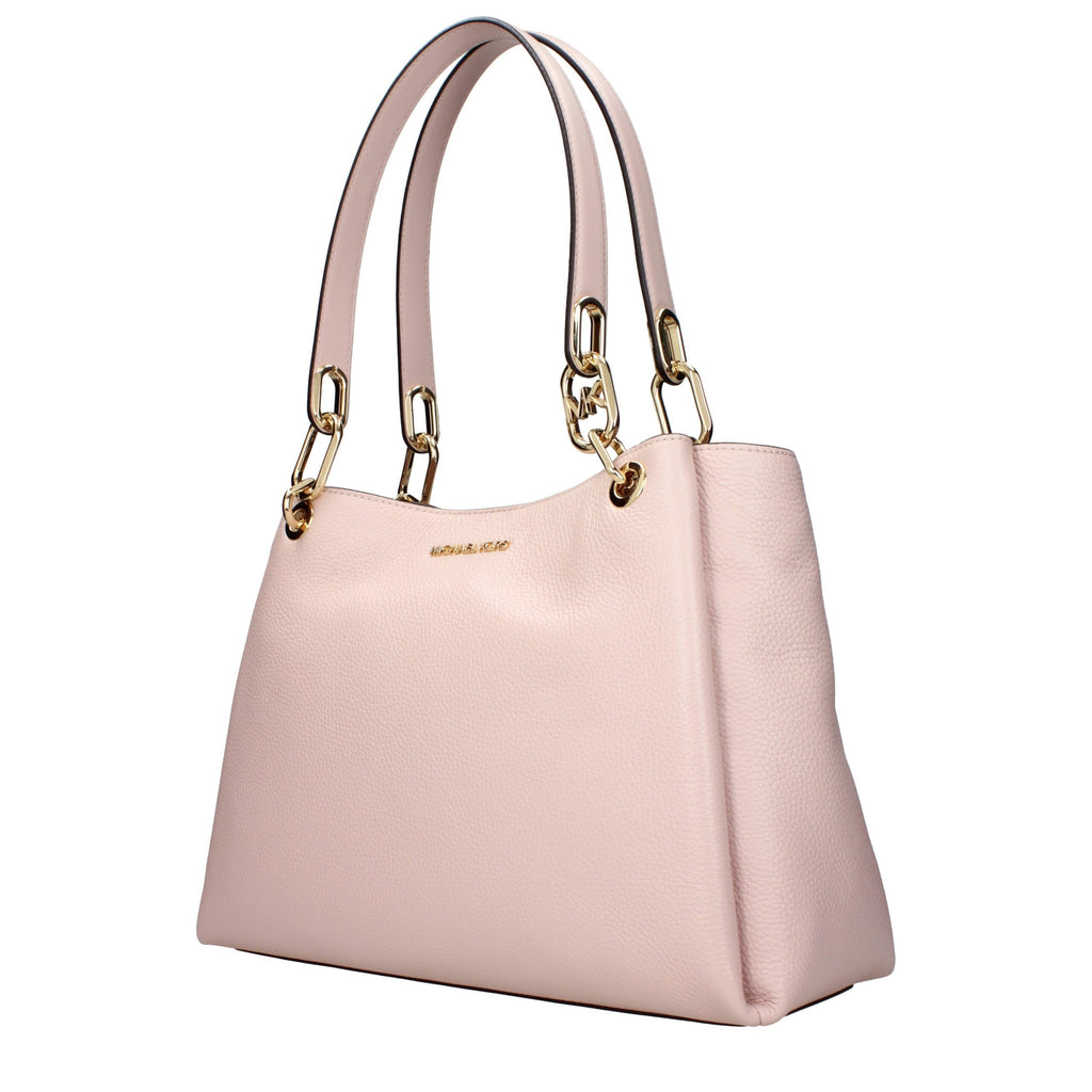 Schultertasche aus pinkfarbenem Leder