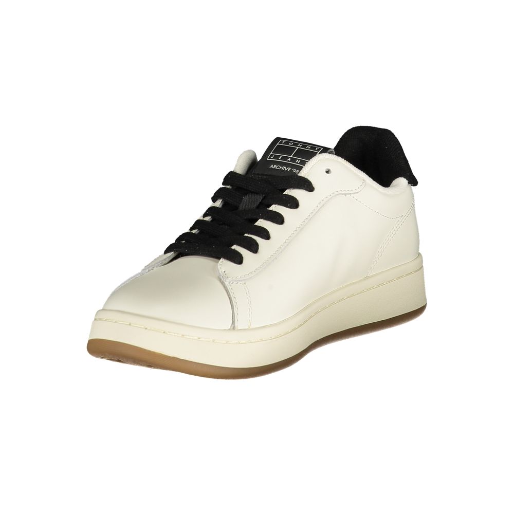 Tommy Hilfiger Weiße Low-Top-Sneaker aus Polyester