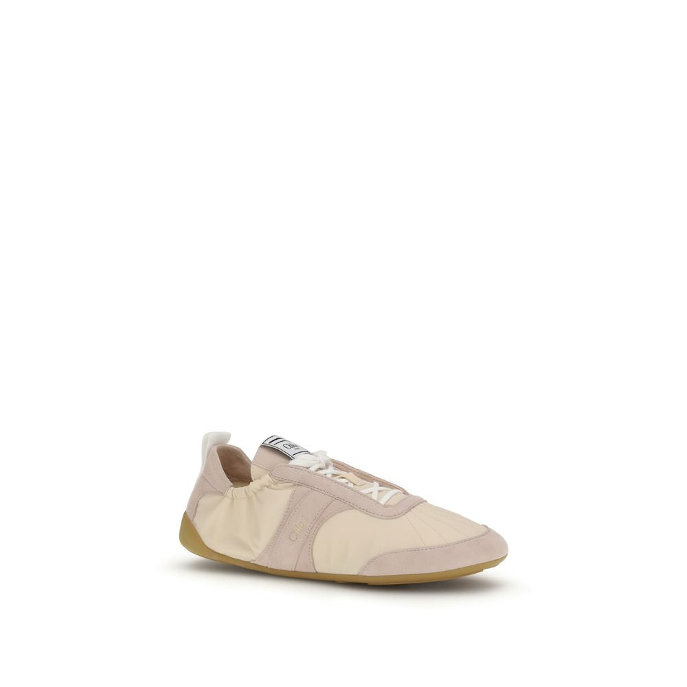 Chloé Beigefarbene Sportschuhe aus Nylon