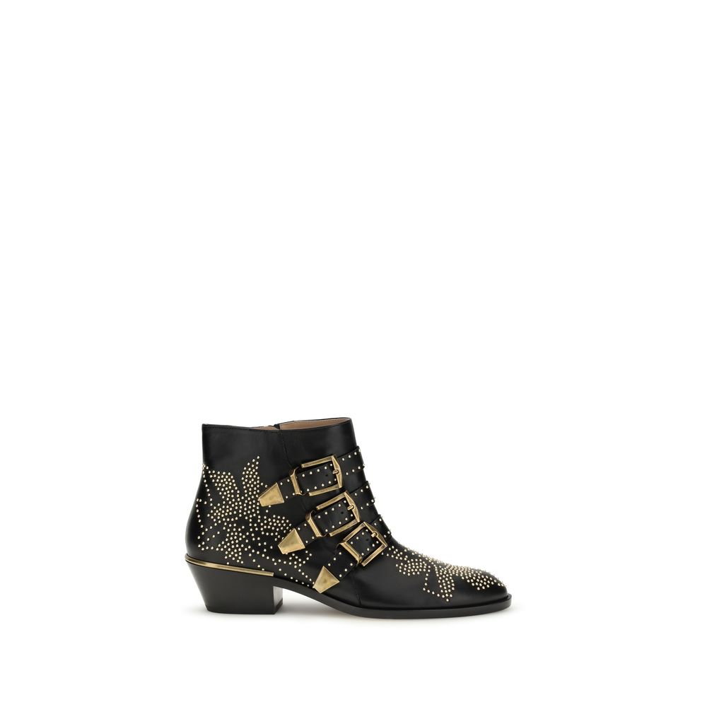 Chloé Schwarze Ankle Boots aus Kalbsleder Bos Taurus