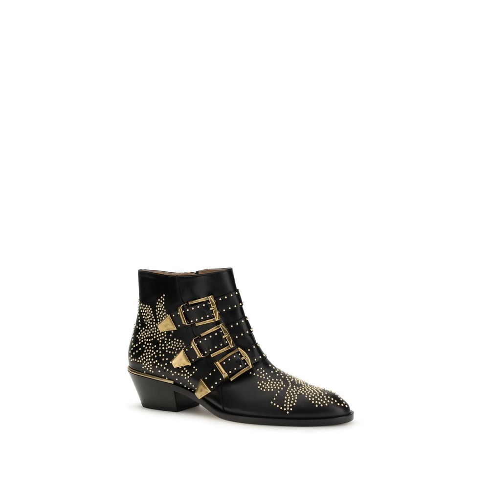 Chloé Schwarze Ankle Boots aus Kalbsleder Bos Taurus