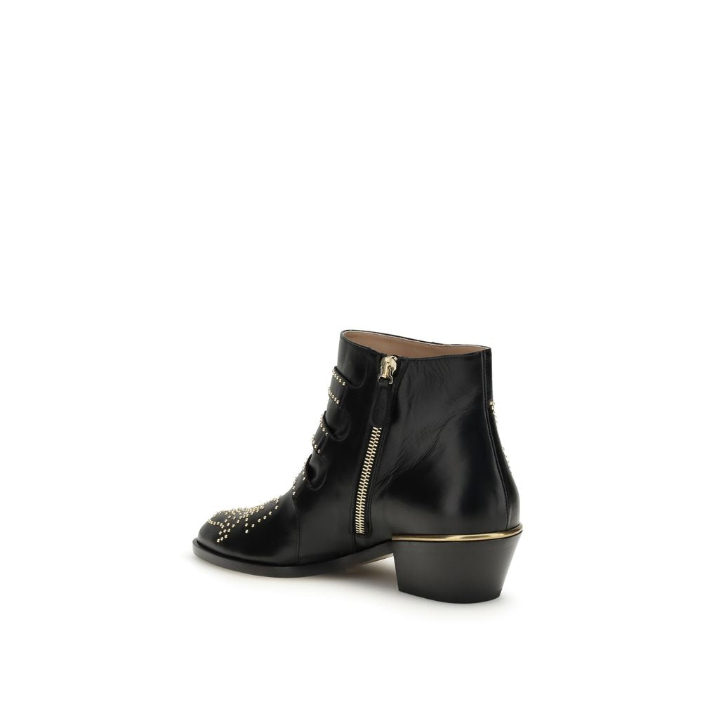 Chloé Schwarze Ankle Boots aus Kalbsleder Bos Taurus