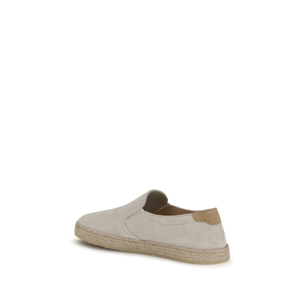 Brunello Cucinelli Graue Bos Taurus Kalbsleder Low-Top-Sneaker