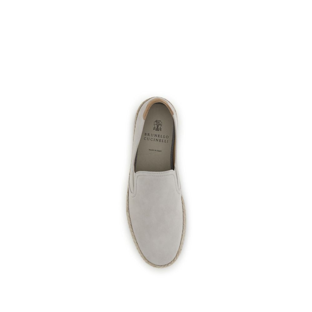 Brunello Cucinelli Graue Bos Taurus Kalbsleder Low-Top-Sneaker