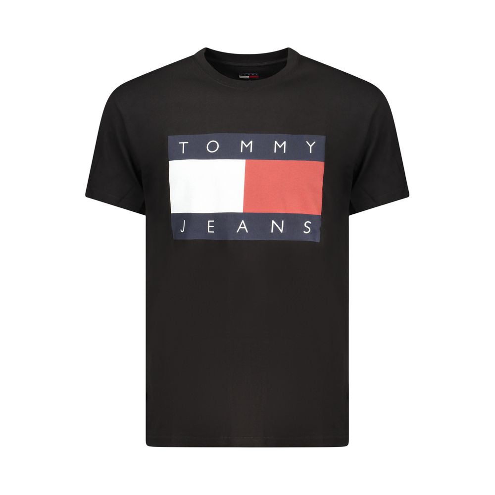 Tommy Hilfiger Schwarzes Baumwoll-T-Shirt für Herren