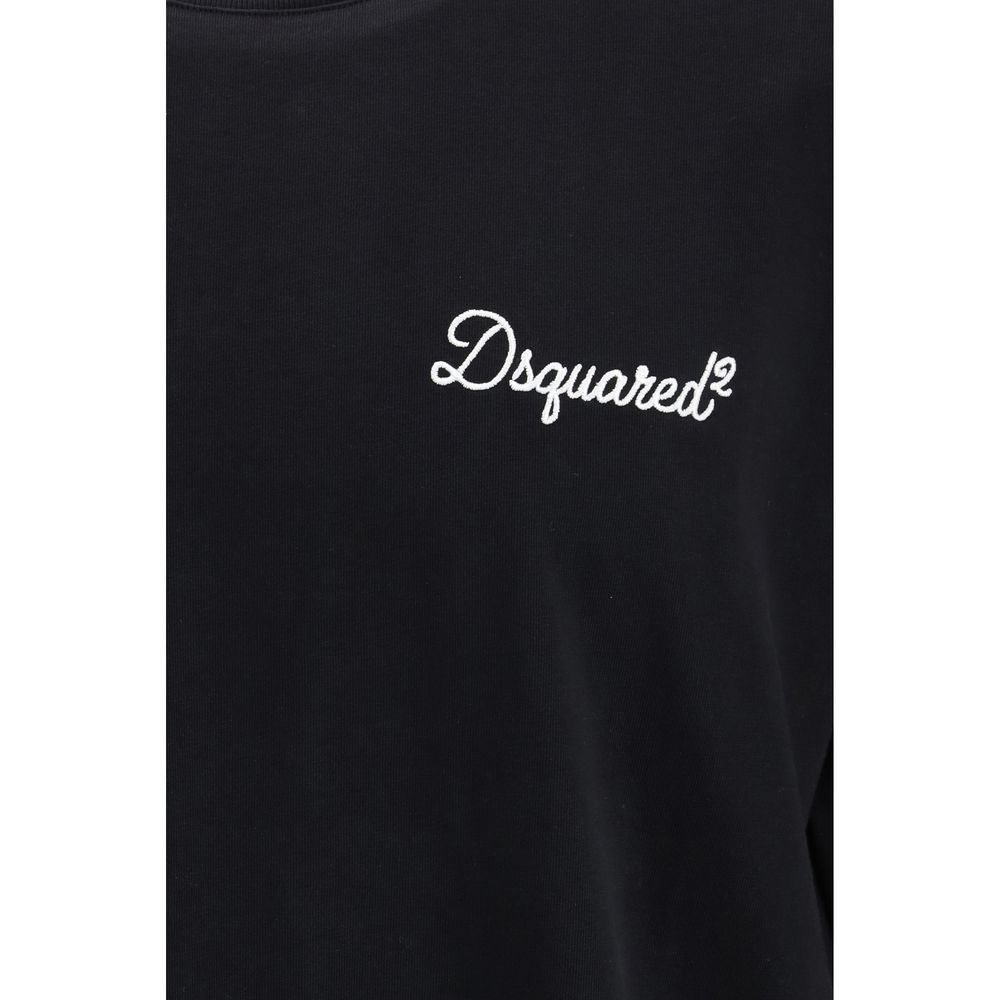 Dsquared² Schwarzes Baumwoll-T-Shirt
