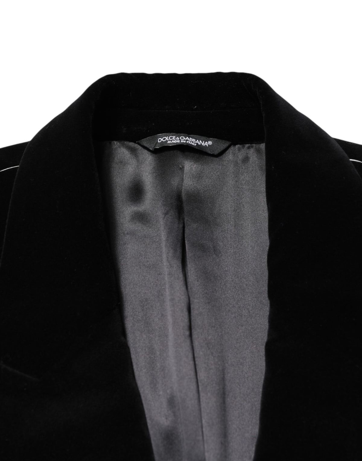 Dolce & Gabbana Schwarzer Baumwoll-Samt-Trenchcoat