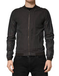 Dolce & Gabbana Schwarze Bomberjacke aus Baumwolle mit durchgehendem Reißverschluss