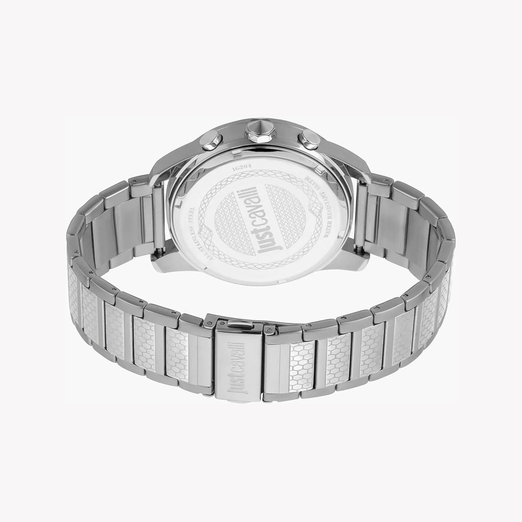 Elegante Just Cavalli Herrenarmbanduhr in Silber